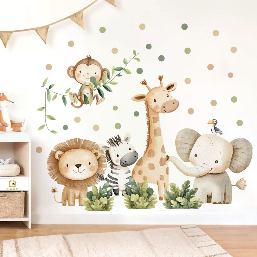 自由奔放に生きる森の動物ウォールステッカーキッズルーム用男の - Baby Nursery Boy のレビューと価格