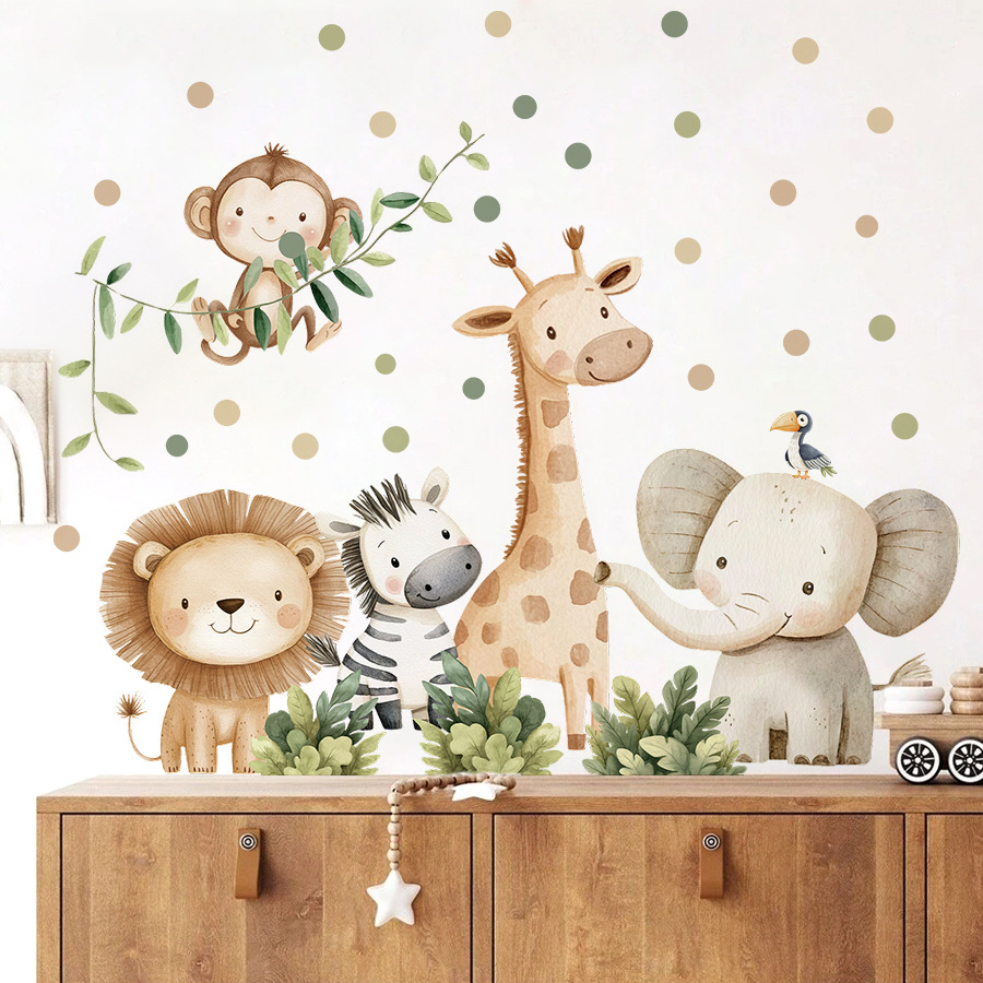 自由奔放に生きる森の動物ウォールステッカーキッズルーム用男の - Baby Nursery Boy のレビューと価格