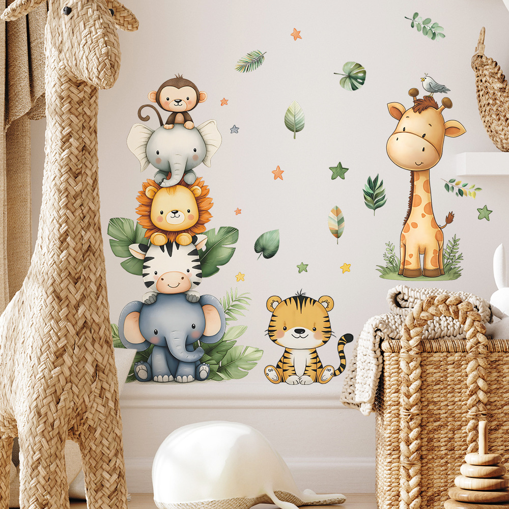 自由奔放に生きる森の動物ウォールステッカーキッズルーム用男の - Baby Nursery Boy のレビューと価格