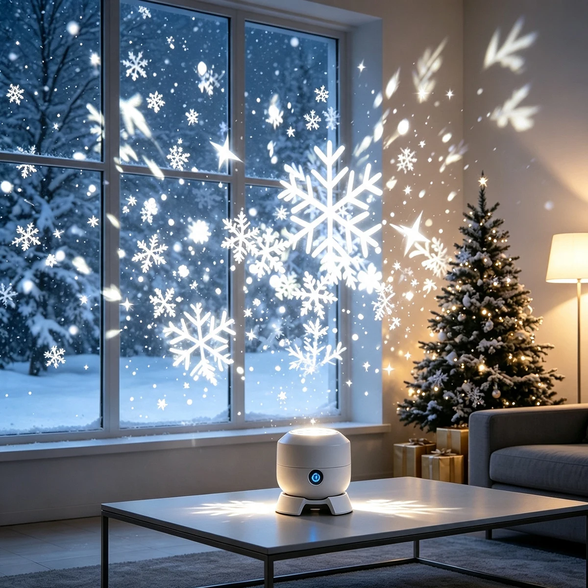 LED回転式スノーフレーク・スタープロジェクターランプ。クリ - Baby Nursery Wall Lights のレビューと価格