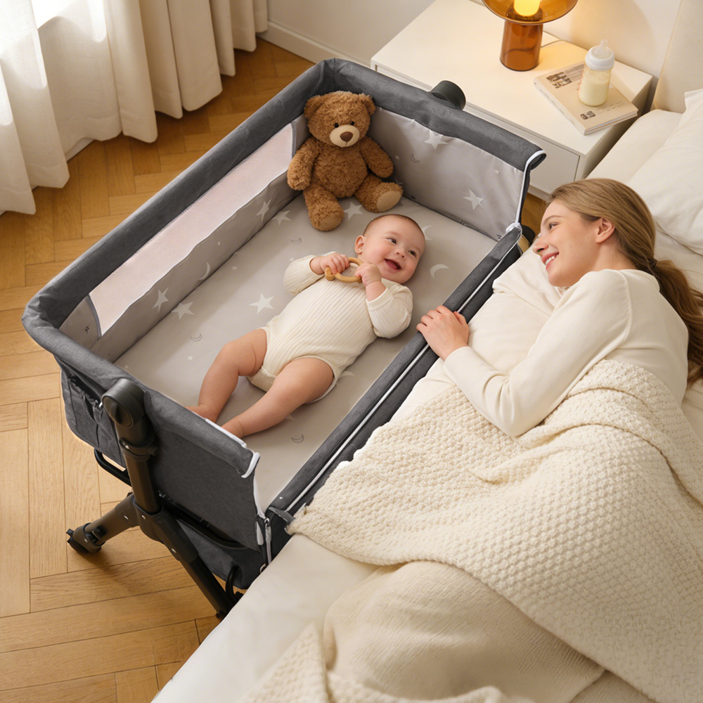 3WAYベビーベッド：ベビーベッド、添い寝用ベッド、折りたた - Baby Nursery Trolley のレビューと価格