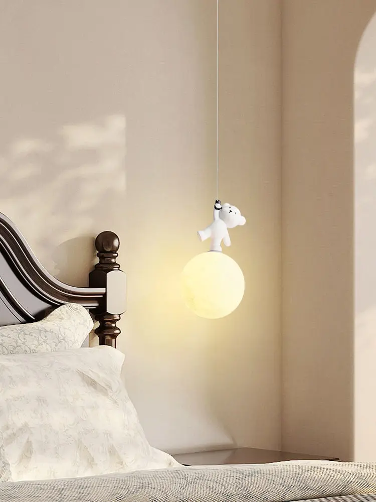 クマランプ漫画保育園ベッドサイドペンダント樹脂子供の寝室吊り - Baby Nursery Light Fixture のレビューと価格